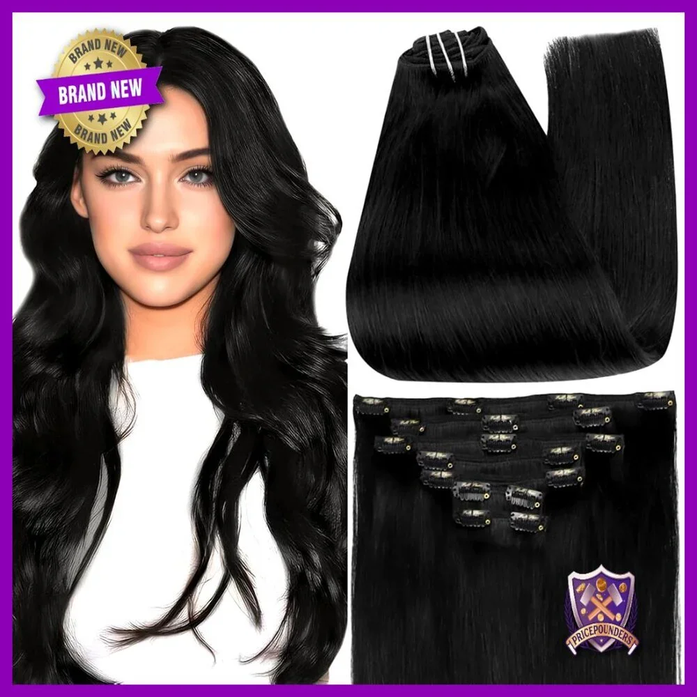24 Inch Human Hair Clip-In Extensions 7 Pieces 120g Remy Hair